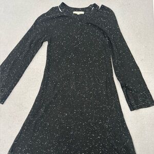 Women’s LOFT Black Speckled Long Sleeve Sweater Dress Size S